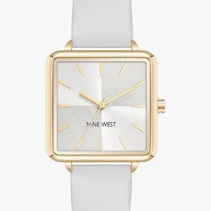 NWT Nine West Square Dial Watch – White & Gold